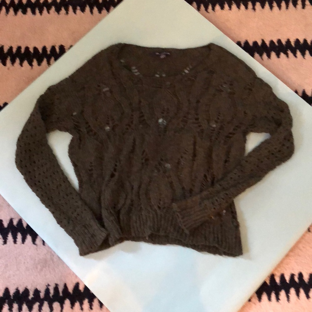 Green crochet sweater